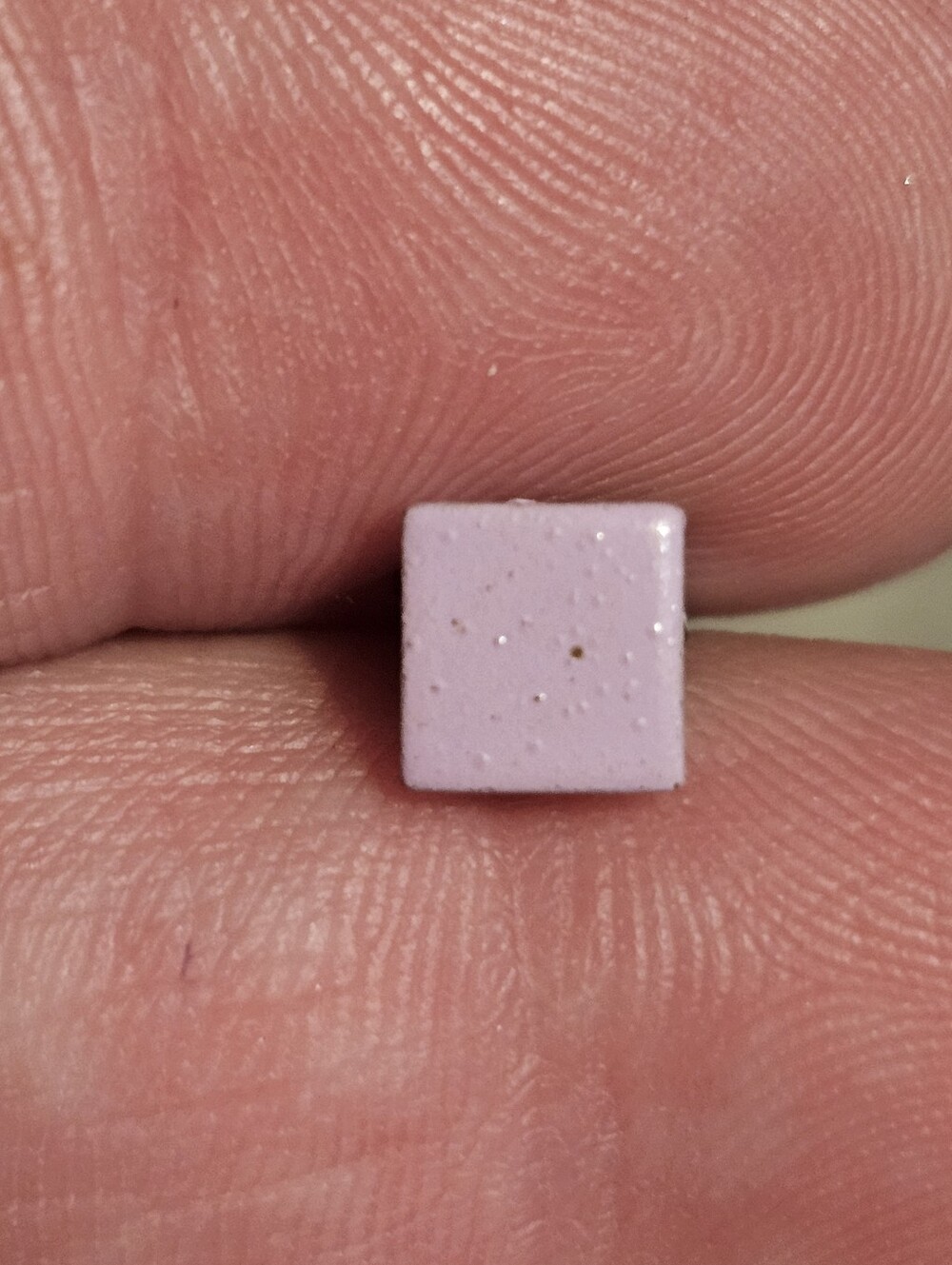 Vintage Silver Tone Purple Square Earring Stud